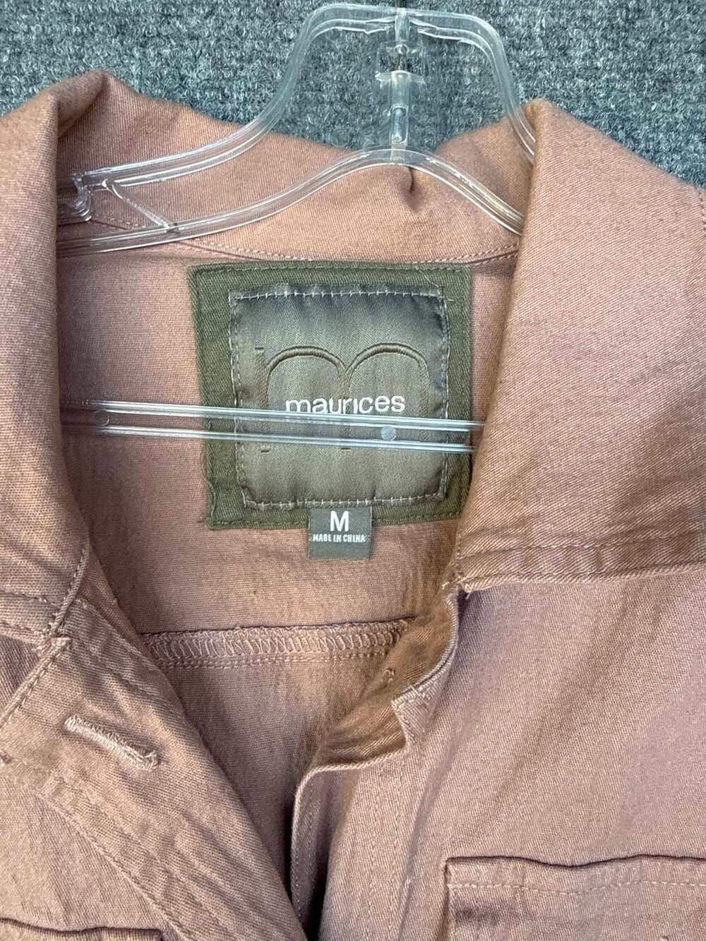 Maurices Mauve Pink Utility Safari Jacket Cinched Waist Medium - Picture 2 of 5